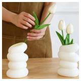 1PC Plastic Spiral White Vase Nordic Creative...
