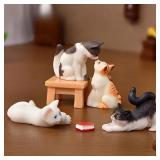 [6pcs Vintage Cat Figurines Decor] 6pcs Vintage...