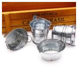 Mini Metal Bucket Miniature Toy Doll Food...