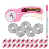 45mm Pink Patchwork Rotary Cutter - Color...