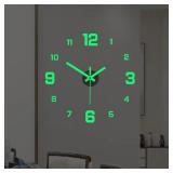 3D Luminous Wall Clock Frameless Acrylic DIY...