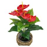 Artificial Flowers 53/35cm Red Flower Fake Room...