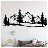 Black Mountain Forest Silhouette Wall Stickers...