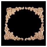 4pcs Rose Pattern Wood Appliques Onlays for...