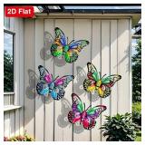 4pcs/set 2D Metal Butterfly Wall Art Decor for...