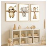 1/3pcs Cute Animal Wall Art Poster Elephant &...