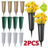 2/1PC Cemetery Vase with Spikes Plastic Floral...