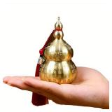 Brass Gourd Feng Shui Ornament with Tassel -...