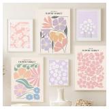 Flower Market Wall Art Colorful Canvas Painting...