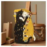 Cat Kitty Klimt Kiss Canvas Poster Vintage...