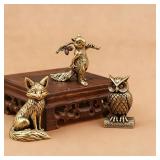 1PC Owl Brass Ornament Handmade Boho Decor...