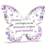 2D Flat, Inspirational Purple Butterfly Acrylic...