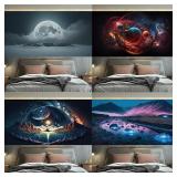 Healing Starry Night Scene Wall Decor Tapestry...