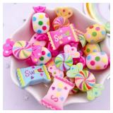 Resin 3D Sweet Colorful Dot Candy Flatback...