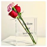 Clear Acrylic Book Vase for Flowers,...