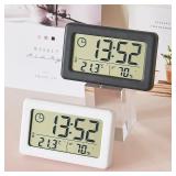 12/24 Hours Wall Clock Thermometer Digital...