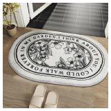 Non-Slip Bath Mat Floral Doormat Absorbent...