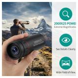 2000x25 HD Monocular Telescope Mini Portable...