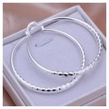 Charms fine 925 Sterling Silver 5CM circle hoop...