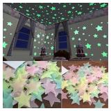 100pcs Fluorescent Glow in the Dark Stars Wall...