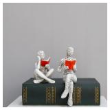 1Pc, Reading Paper Pulp Woman Thinker Statue...