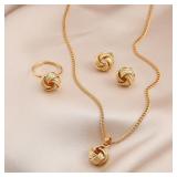 Gold Color Alloy Metal Twist Lucky Knot...