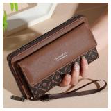 1pc Classic Men's Faux Leather Wallet, Double...