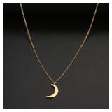 Stainless Steel Necklace New Fashion Moon Chain...