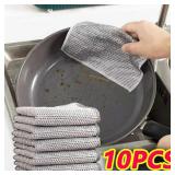 10pcs Magic Dishcloth Silver Wire Cleaning...