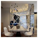 3D Diamond Splicing Acrylic Mirror Wall Sticker...