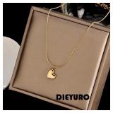 DIEYURO Stainless Steel Love Heart Pendant...