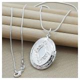 925 Sterling Silver Oval Round Photo Frame...
