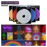 5m 12V LED Neon Strip Lights Outdoor Waterproof...