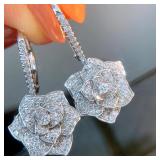 Huitan Gorgeous Flower Dangle Earrings Women...