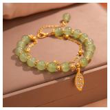 Chinese Style Green Jade Bracelet For Women...