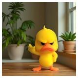 Angry Yellow Duck Statue with Rejecting...