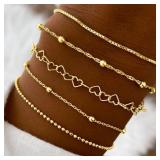 New 5Pcs/Set Gold Color Elegant Love Bangle...