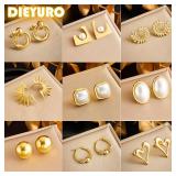 DIEYURO 316L Stainless Steel Love Pearl Round...