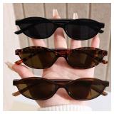 3pcs European and American retro oval small...