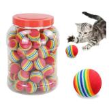 10PCS Rainbow Cat Toys Ball Interactive Cat Dog...