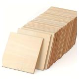 10Pcs Wood Square 4x4in Blank Wood Sheet for...