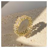 Classic Baguette Cubic Zirconia Engagement...