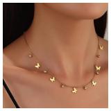 316L Stainless Steel Butterfly Tassel Pendant...