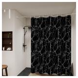 Fashionable and versatile black marble bathroom...