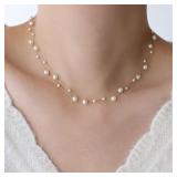 Stainless Steel Temperament Pearl Chain Choker...