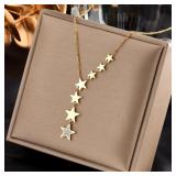 XIYANIKE 316L Stainless Steel Stars Zircon...