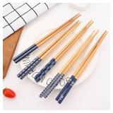 Reusable 5Pairs Tableware Handmade Bamboo...