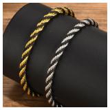 Vnox Personality Twisted Rope Chain Box Links...