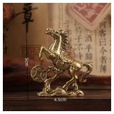 Brass Horse Step on Coins Lucky Statue Feng...
