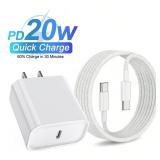 PD 20W Fast Charger Set USB-C Wall Adapter with...